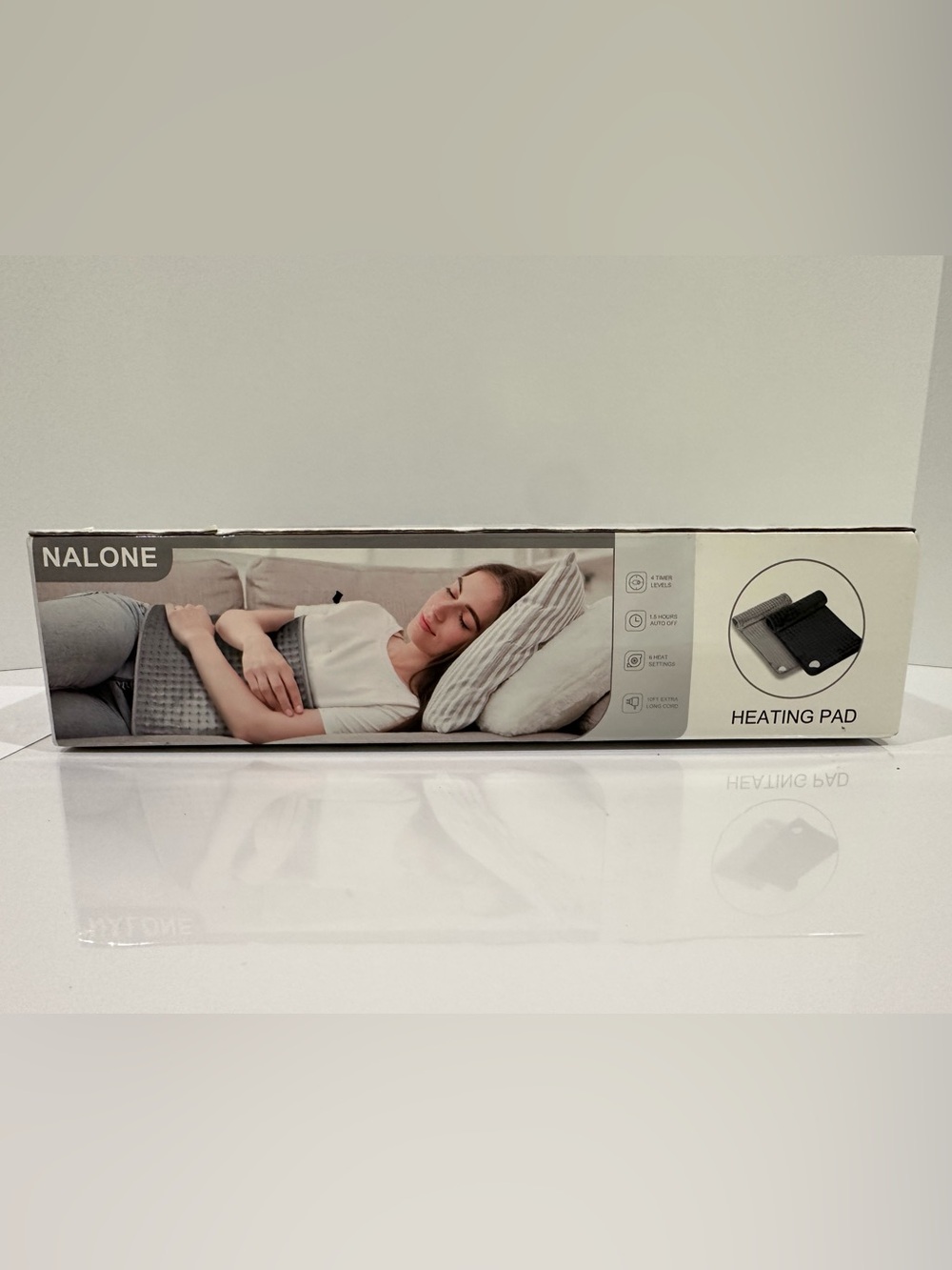New Extra Large Microplush Heating Pad 17”x33” for Back Neck Pain Relief- Gray